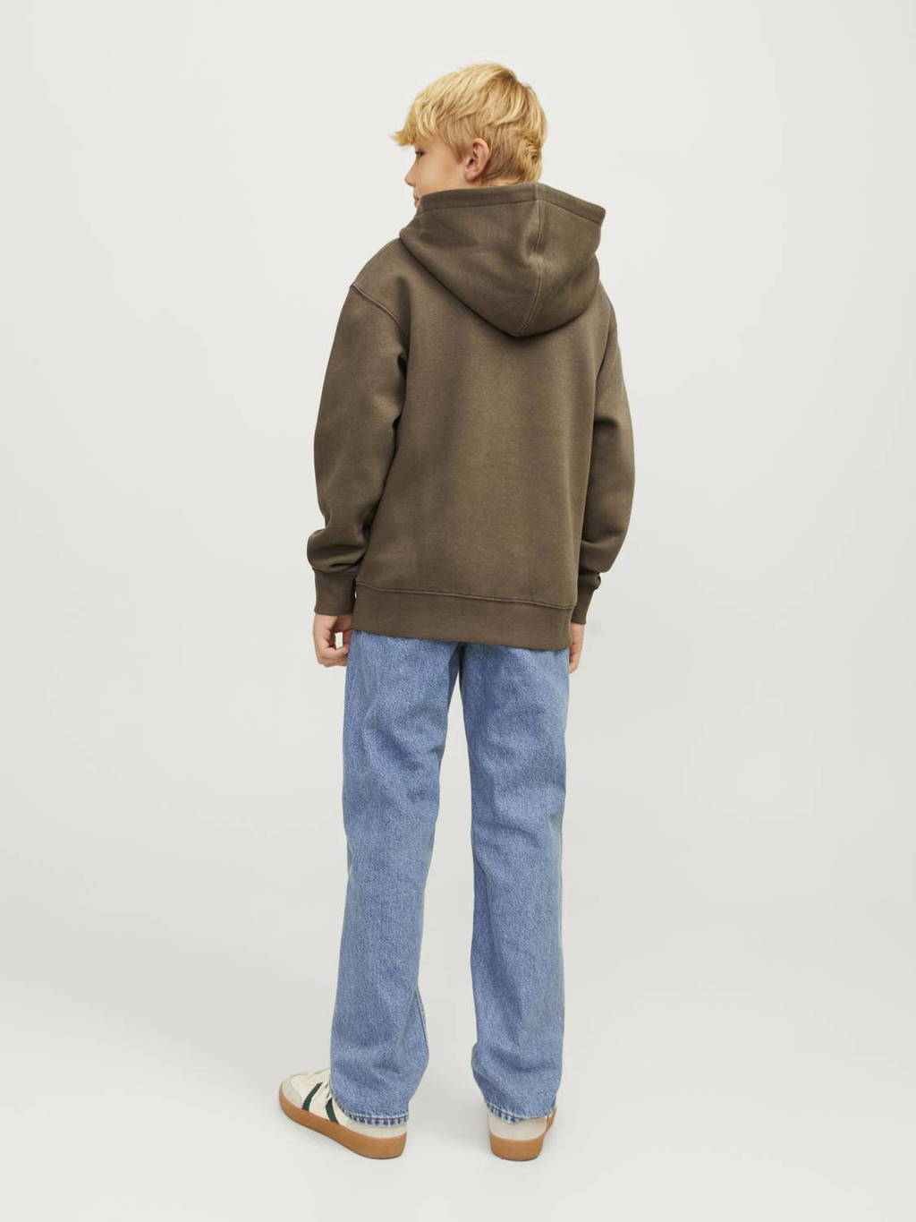 JACK & JONES hoodie JJESTAR met logo bruin