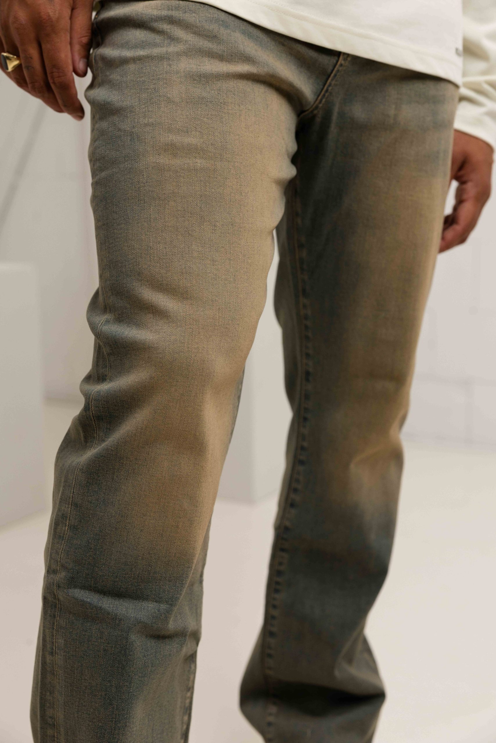 Croyez Sand Washed Straight Jeans Heren Lichtblauw