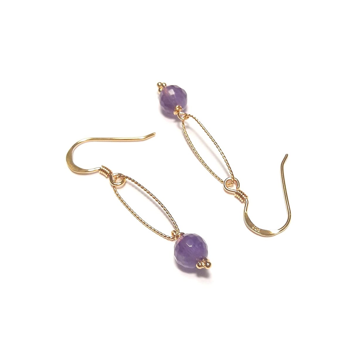 Boucles D'Oreilles Cunhatã Améthyste Argent Doré