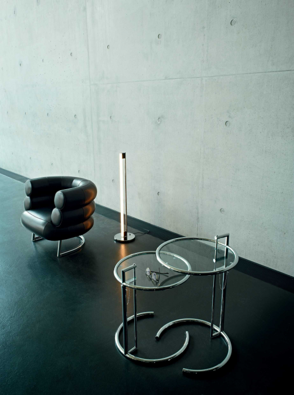 ClassiCon Adjustable Table E 1027 bijzettafel Ø52 helder glas