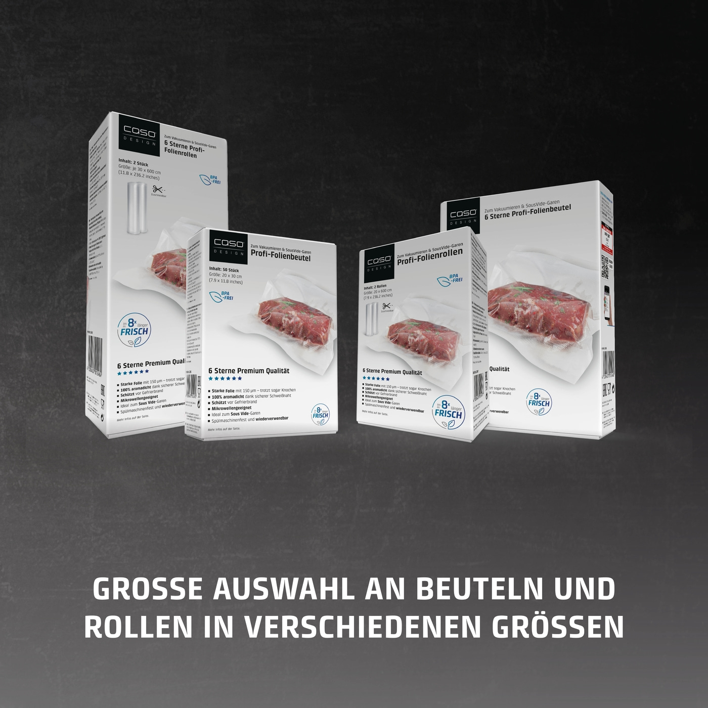 Profi-Folienset 3, 50 Folienbeutel, 5 Folienrollen, 150 µm