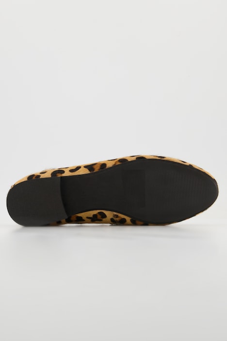 Loafer, Felloptik, Leomuster, Lederfutter, Weite H