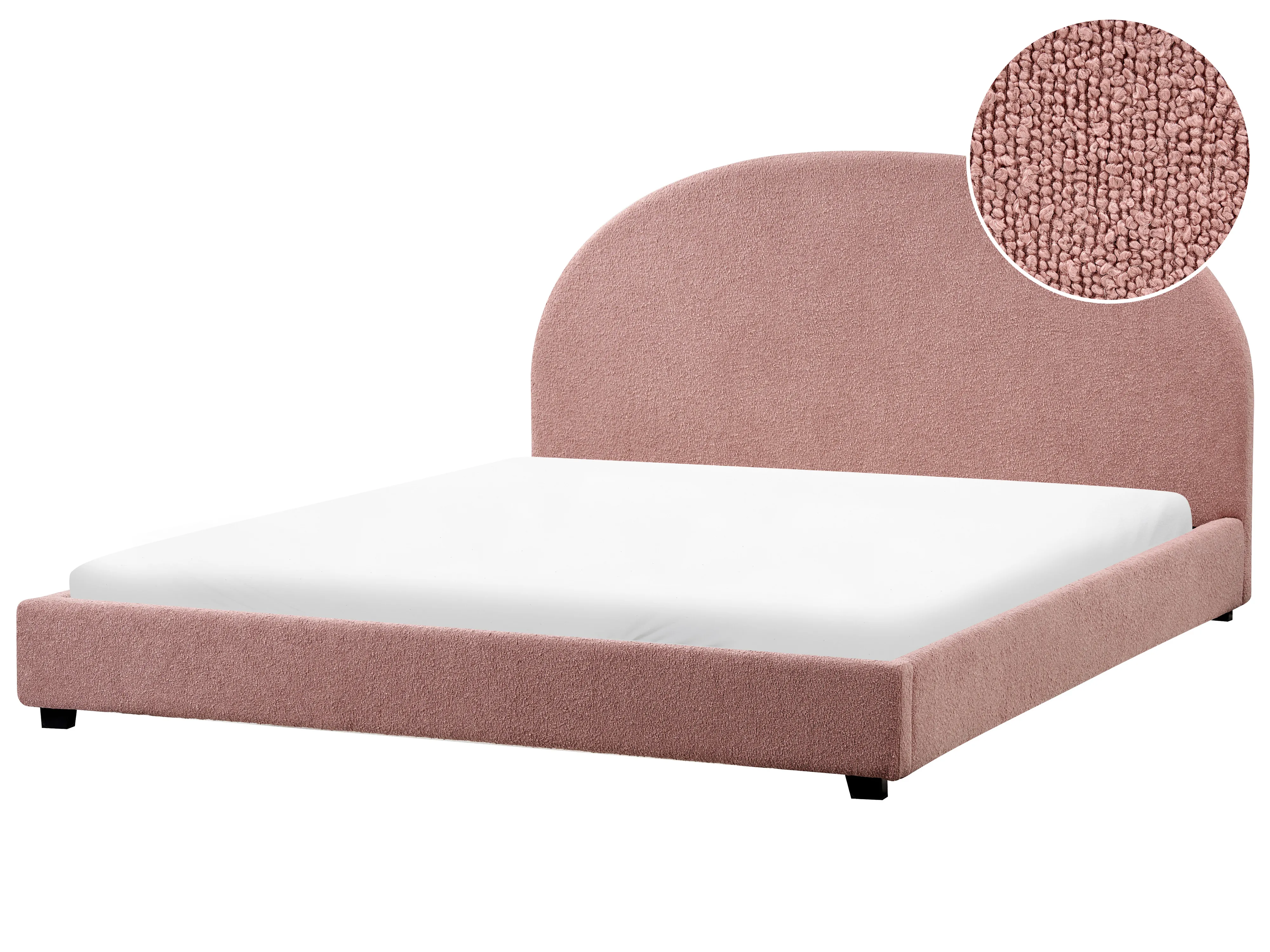Waterbed Bouclé VAUCLUSE 180 x 200 cm Pastelroze