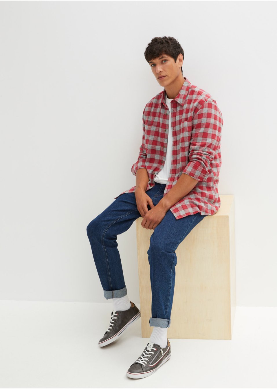 Chemise manches longues en flanelle coupe confort