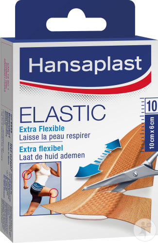 Hansaplast Elastic Pansements À Découper Extra Flexibles 10x6cm Strips 10