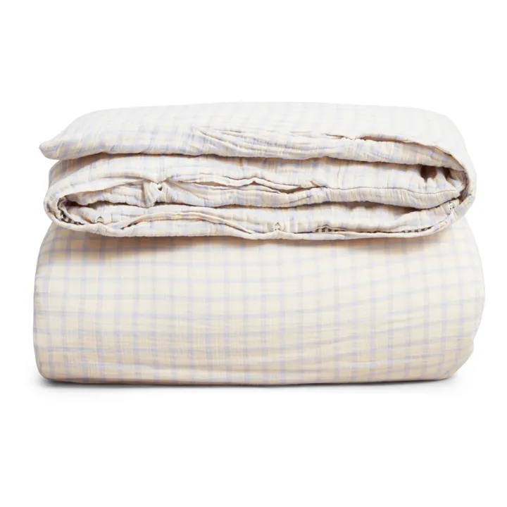 garbo&friends Housse de couette Gingham Sky | Bleu ciel