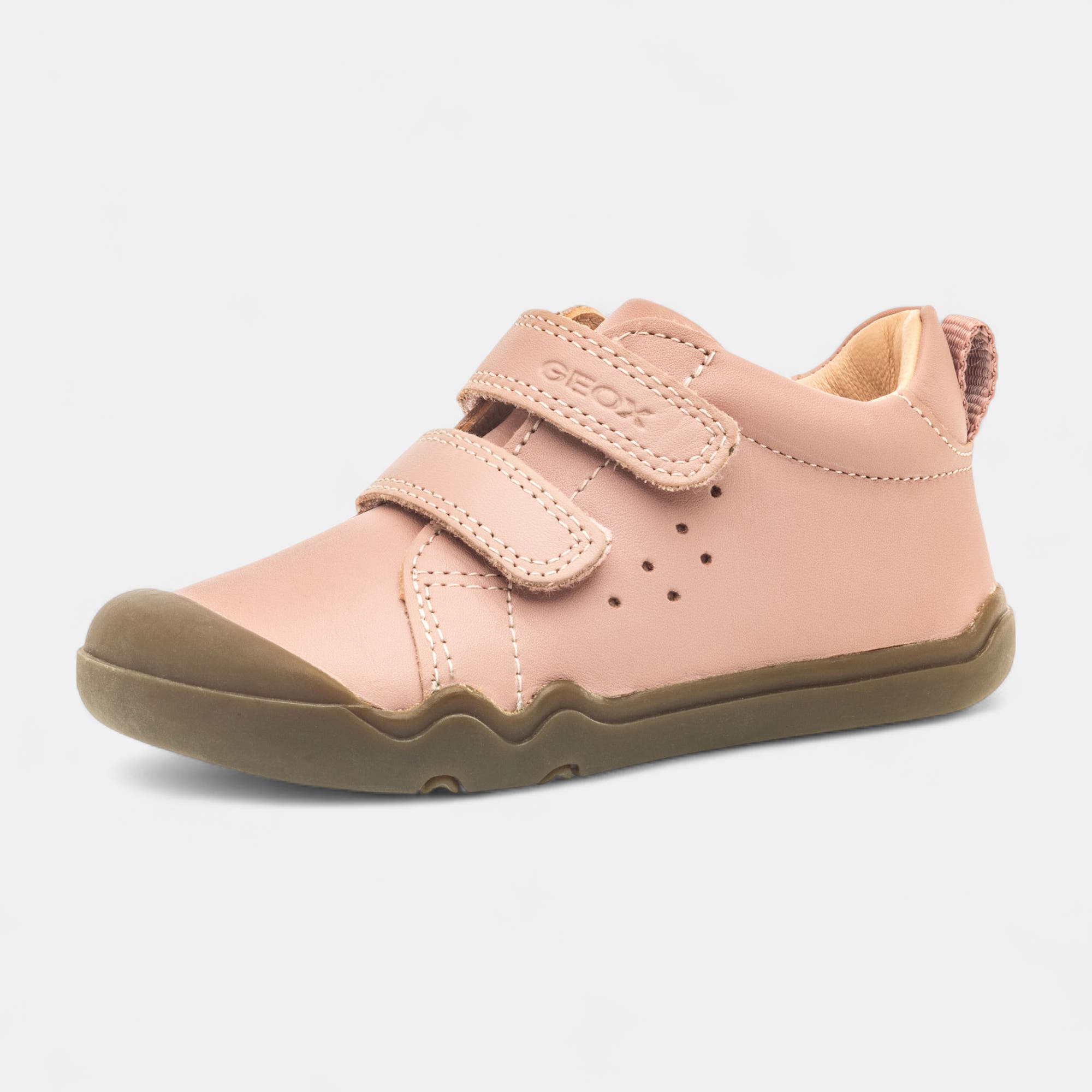 Baskets hautes Bébé fille en cuir rose