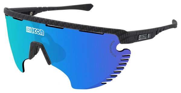 Scicon Sports Aerowing Lamon Lunettes De Soleil De Performance Sportive (Multimirror Bleu Scnpp/Compagnon De Carbone)
