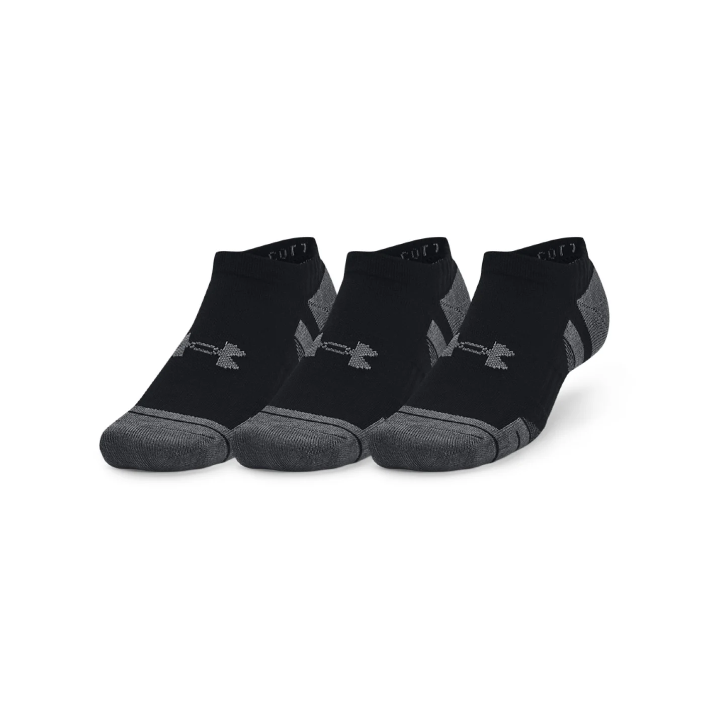 Under Armour Performance Cotton No Show Sportsokken 3-Pack Zwart Grijs