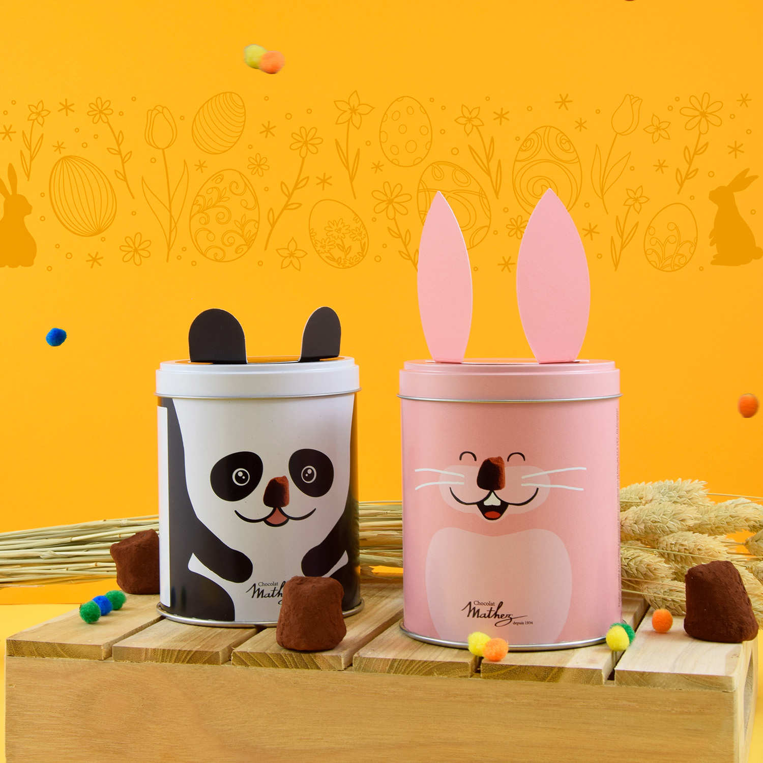 Truffes fantaisie cacao - Boîte métal panda