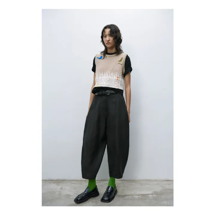 Cordera Pantalon Curved Lin | Noir