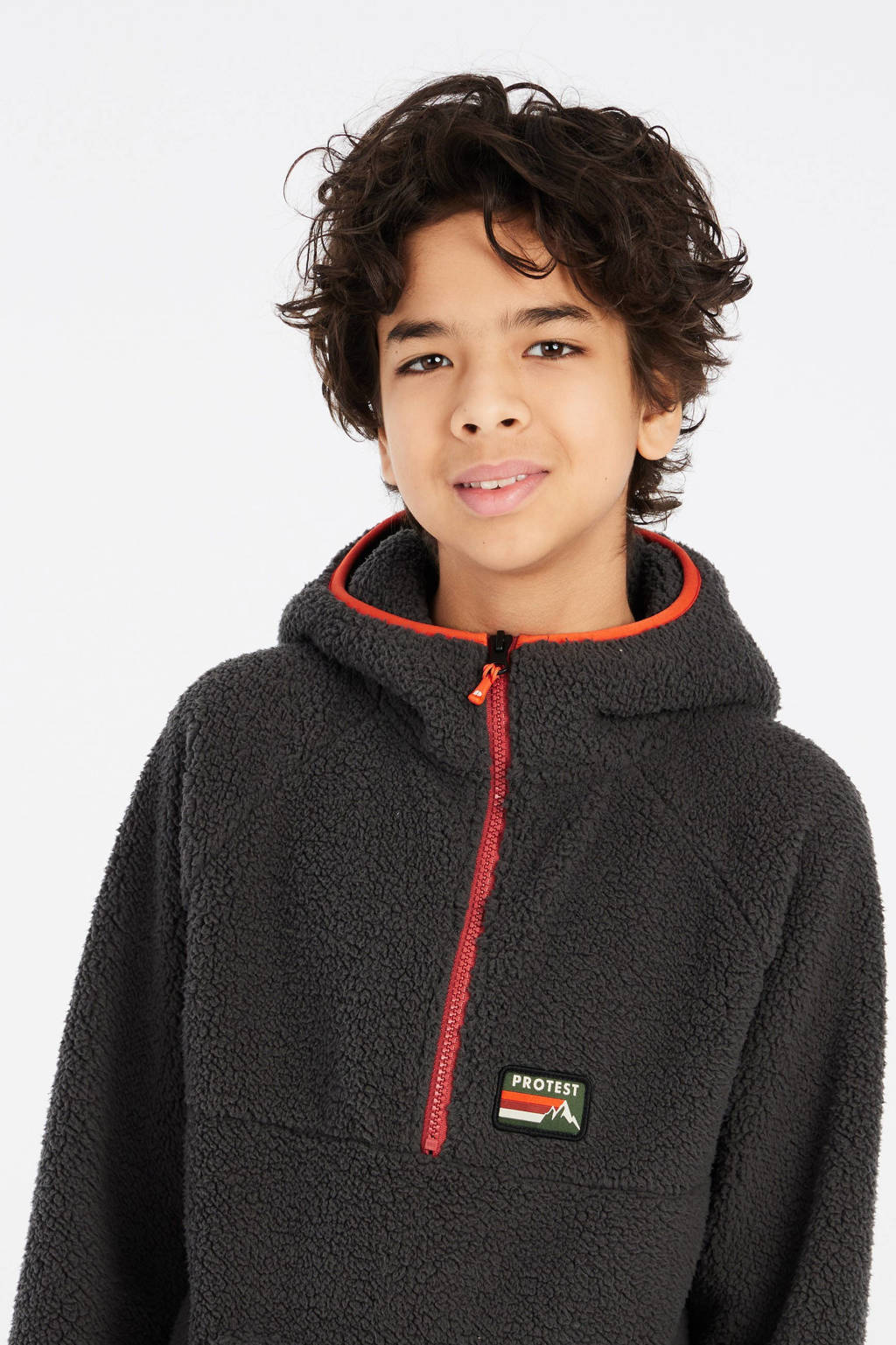 Protest hoodie fleece PRT CULT JR antraciet