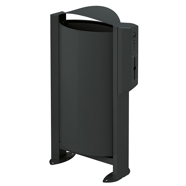 ROSSIGNOL Corbeille sur pied arkea canin avec distributeur de 200 sacs - 60 L - anthracite