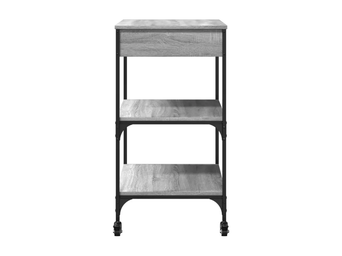 Chariot de cuisine sonoma gris 60x48x89,5 cm bois d'ingénierie