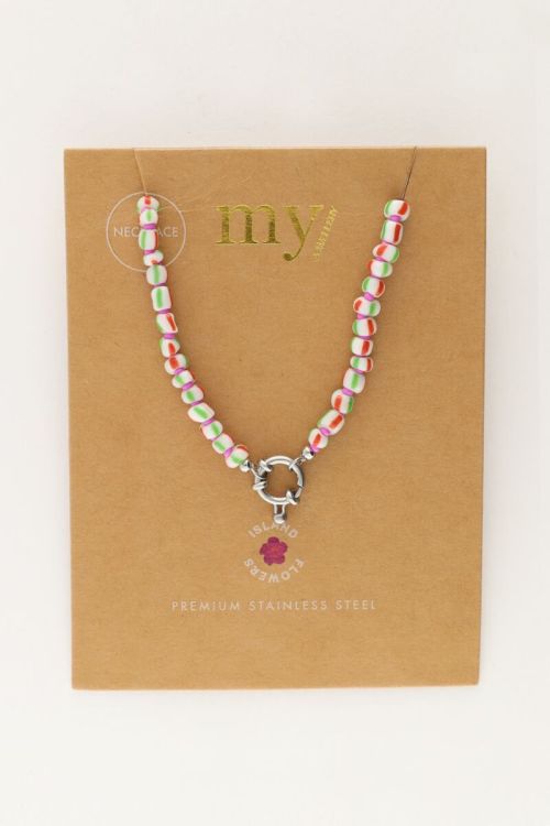 Island groene kralen ketting met slotje