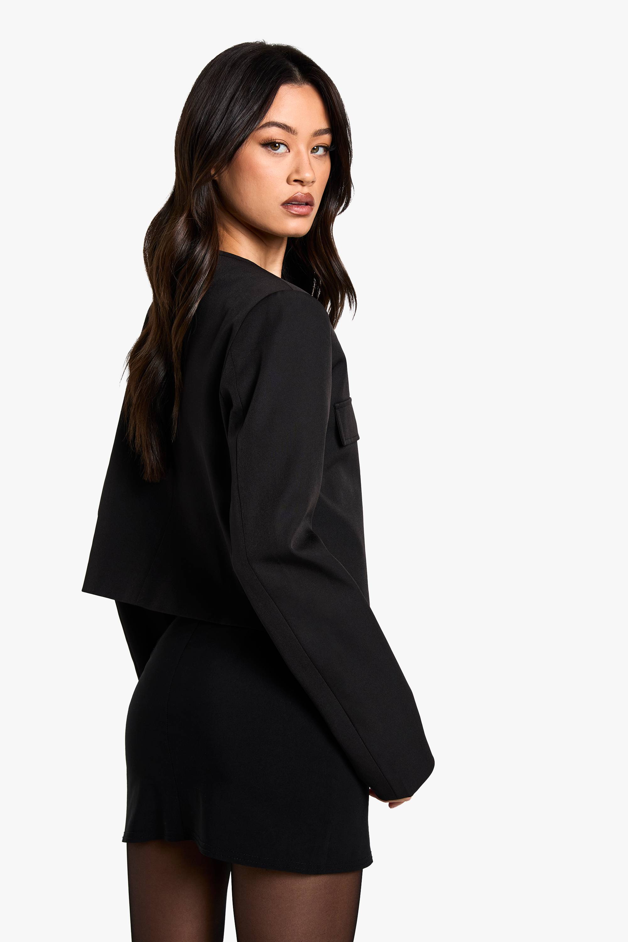 boohoo Veste Tailleur Courte Coupe Ample Pour Grandes Tailles