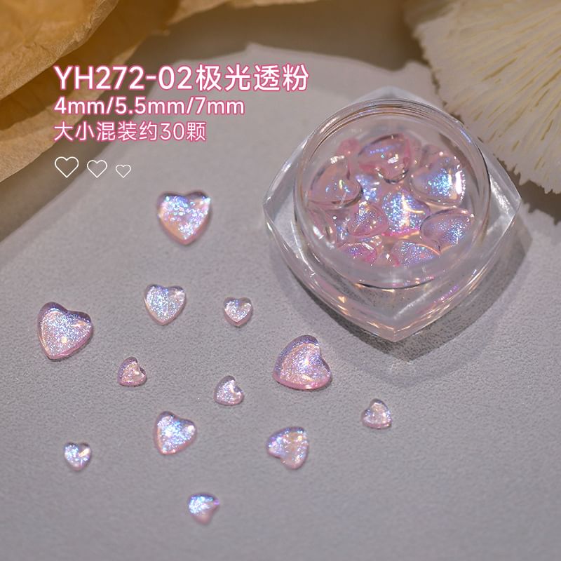 Padoma - Set van 30: Hart Glitter Nail Art Decoratie
