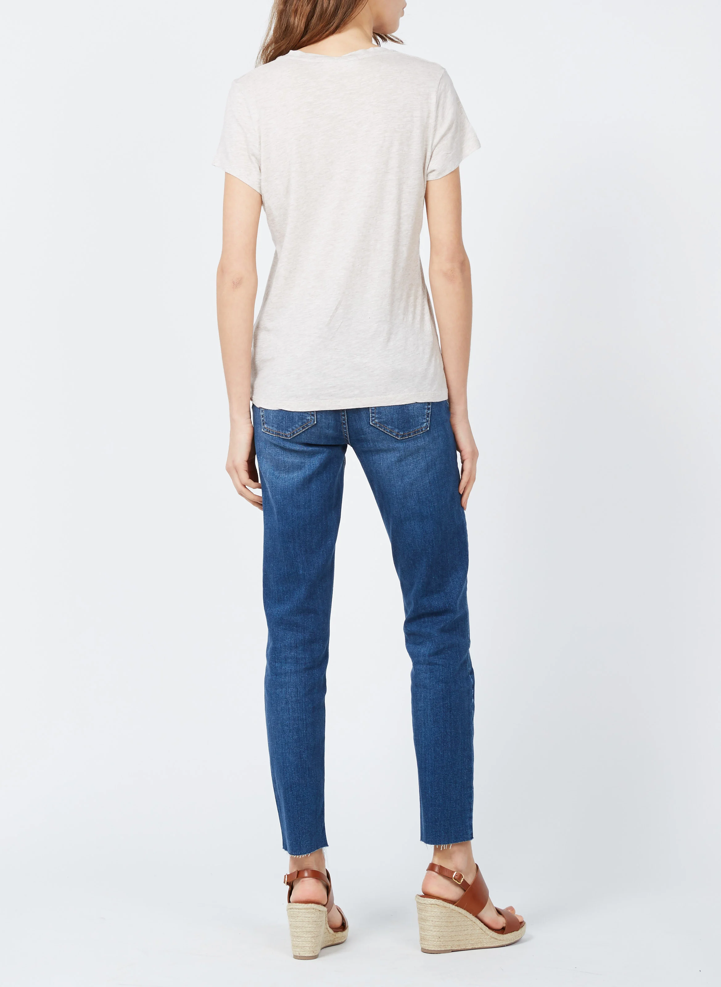 JACKSONVILLE - Tee-shirt col rond en coton mélangé | Beige
