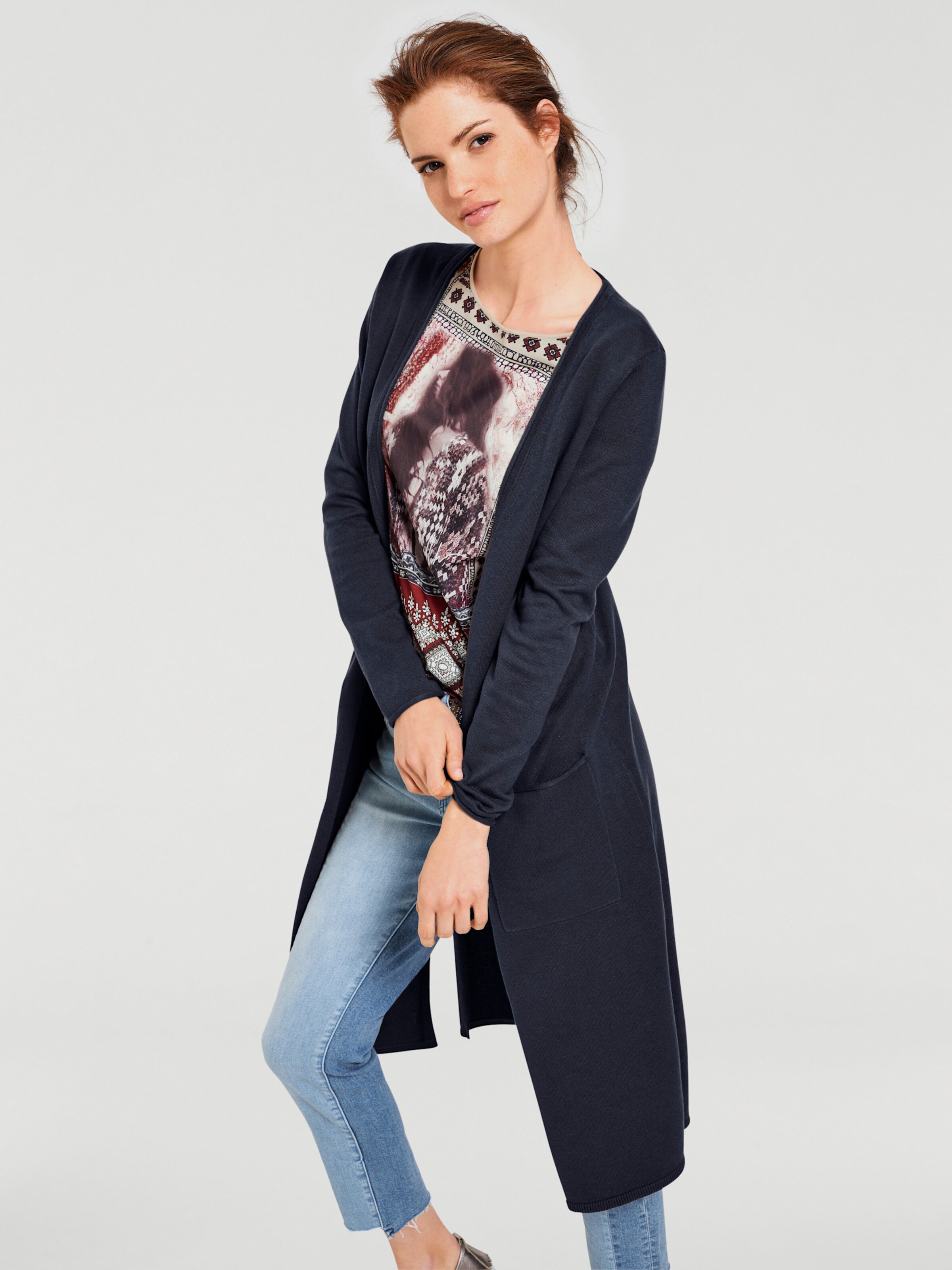 Long-Strickjacke