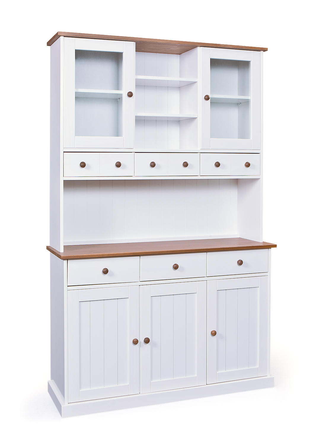 Buffetschrank WESTERLAND - weiß-braun - Massivholz