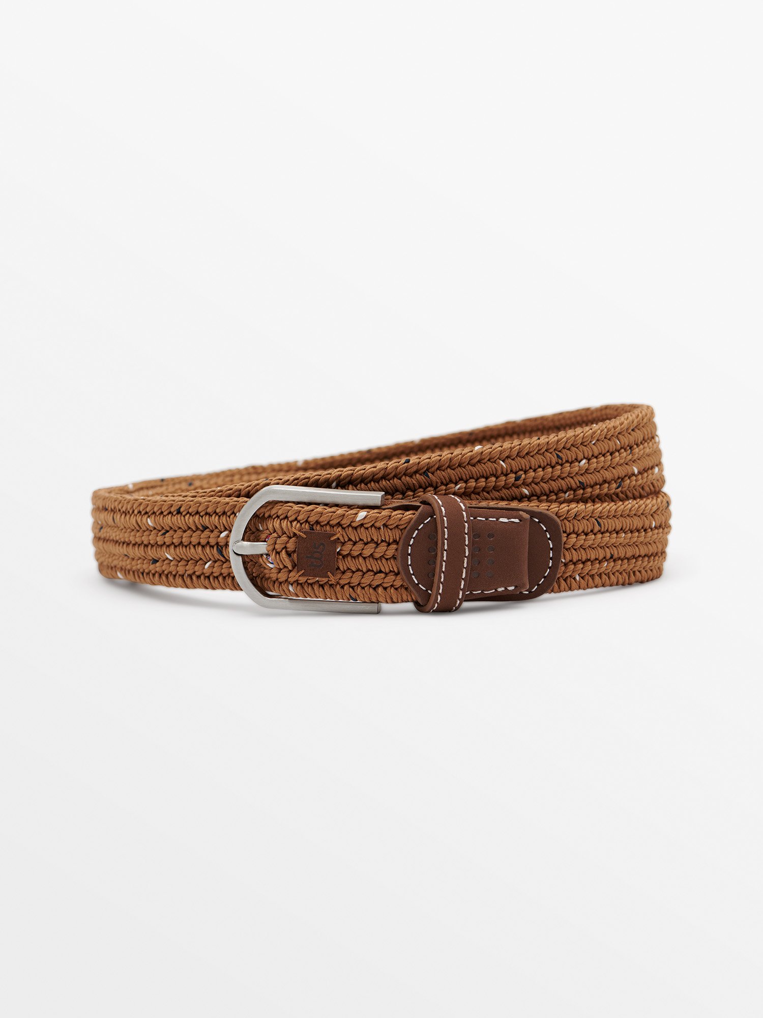 Ceinture Homme Tressée Elastique Marron