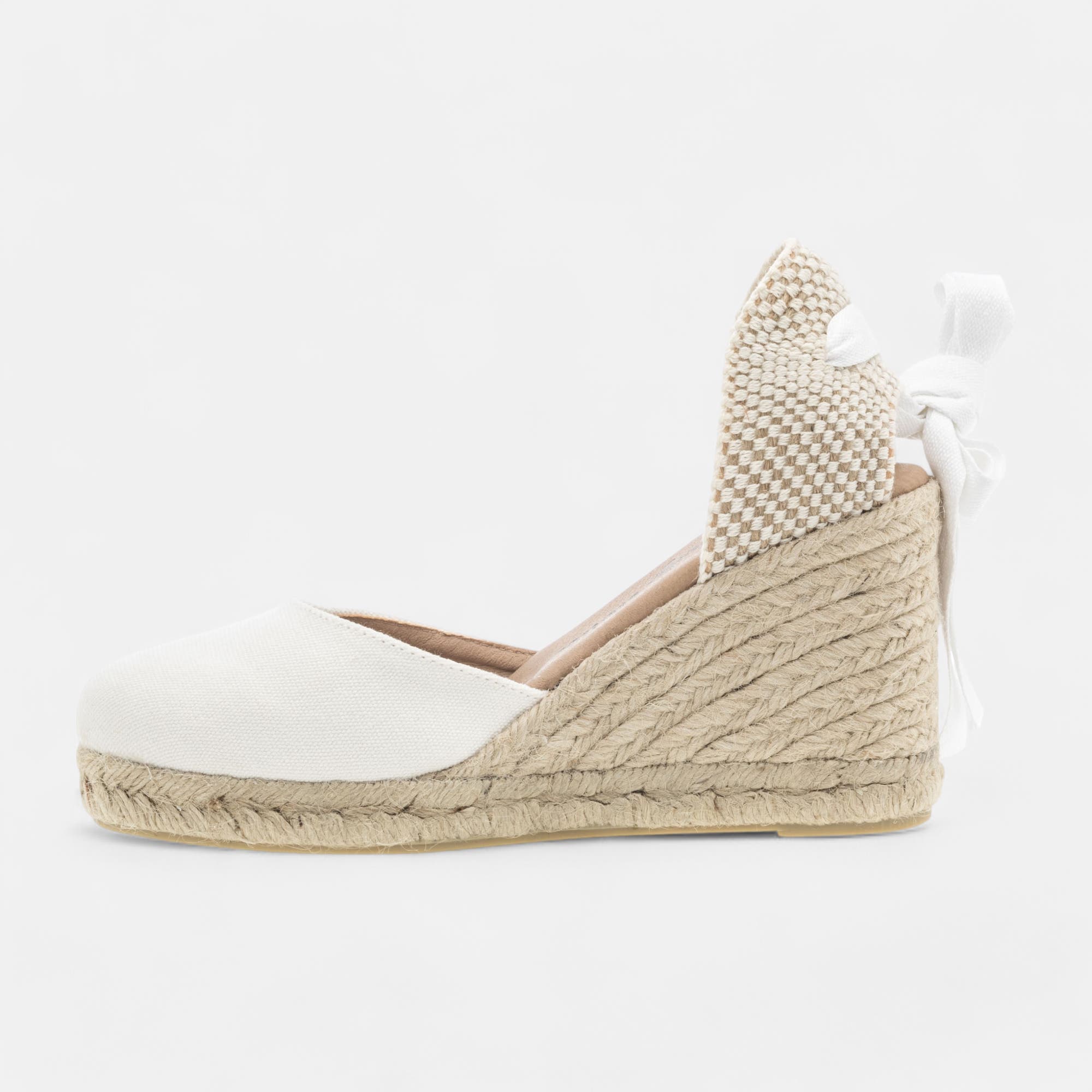 Espadrilles à talon compensé Femme blanc