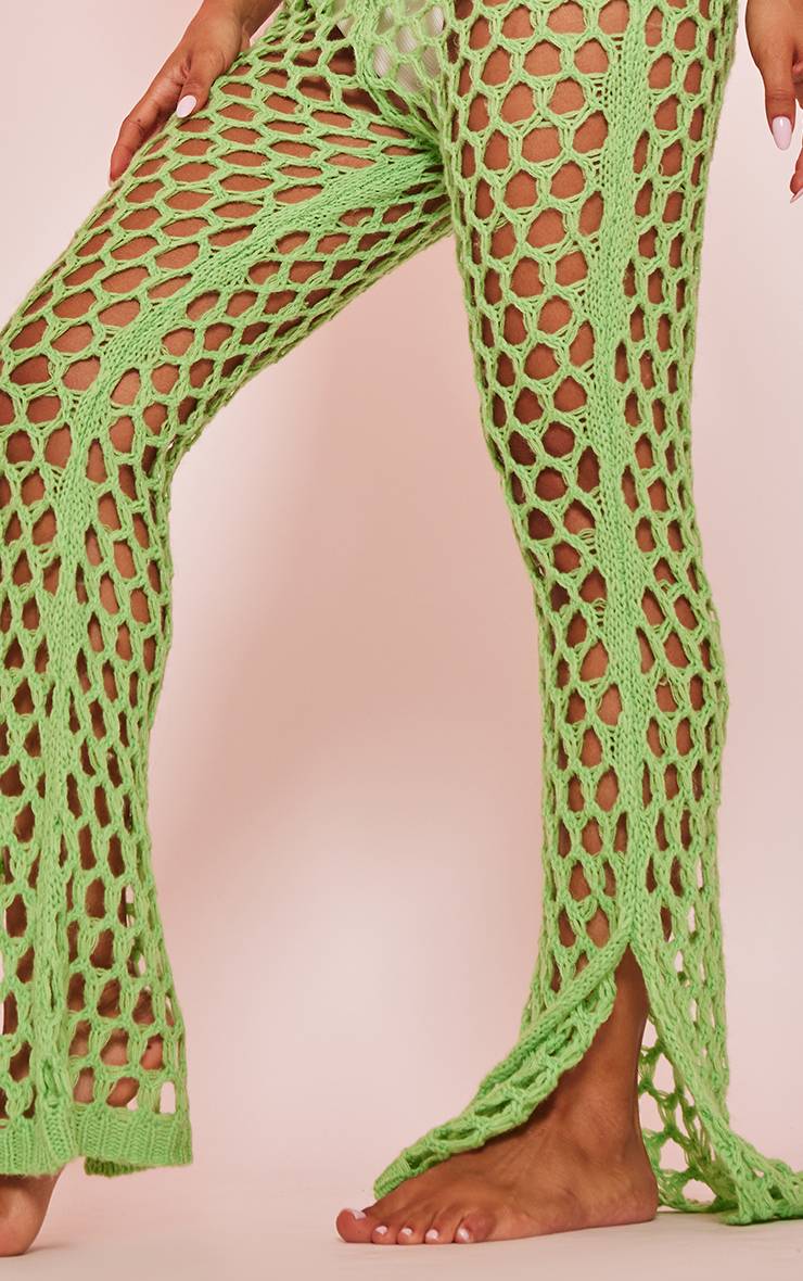 Pantalon Évasé En Maille Ajourée Petite