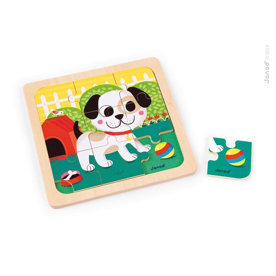 Puzzle bois 9 pièces   Chien Titus        de               Janod