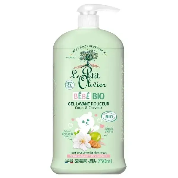 Le Petit Olivier - Gel de Limpeza Suave - Orgânico para Bebê - Desde o Nascimento 750ml