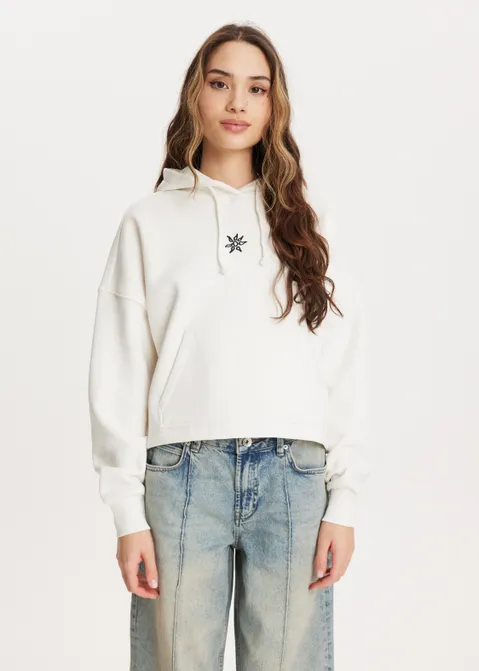 Hoodie met print off-white (WIT.O)