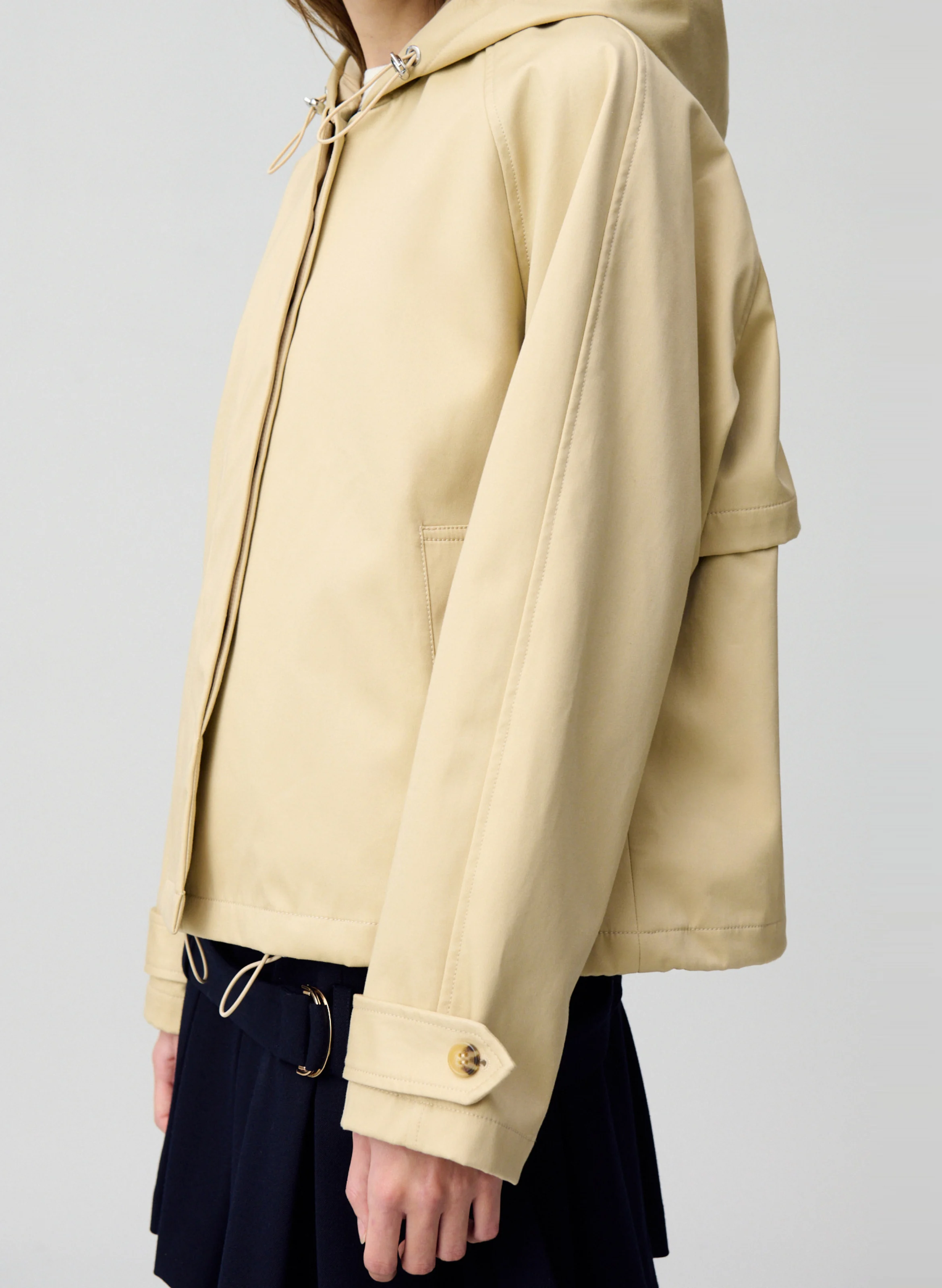 Parka légère à capuche en coton | Beige
