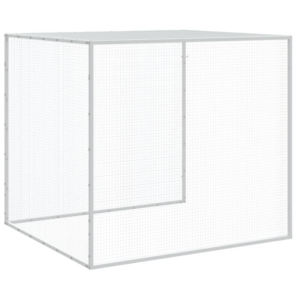 Poulailler avec toit gris clair 1003x98x90 cm acier galvanisé