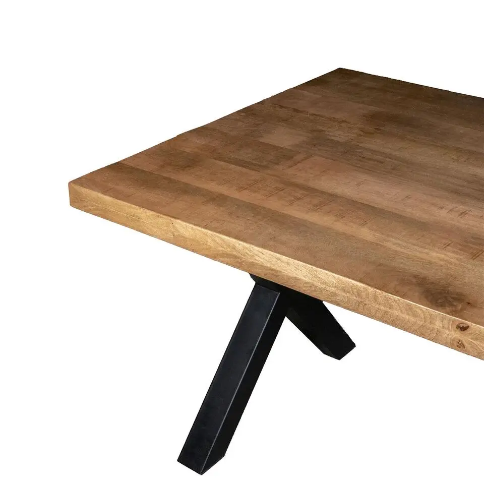 Eettafel Mangohout - 300x100x76cm - Metaal - Duncan