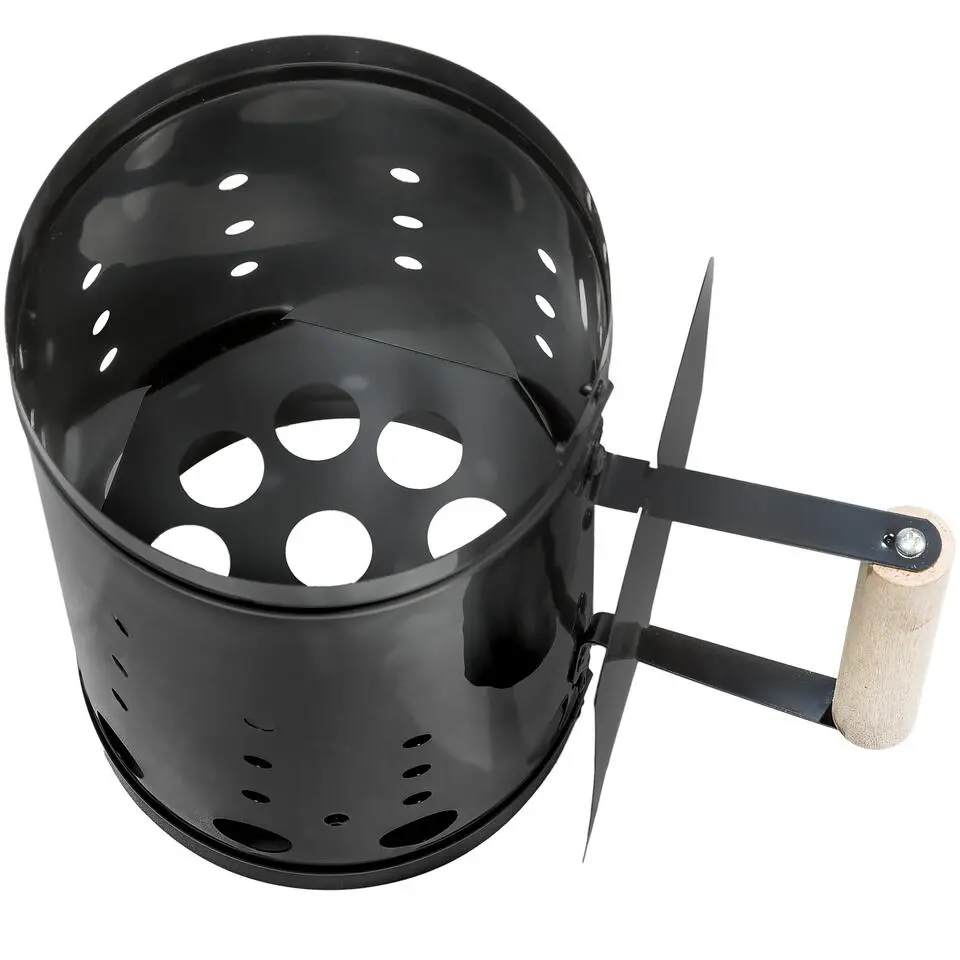 tectake Houtskoolstarter met hitteschild, Zwart