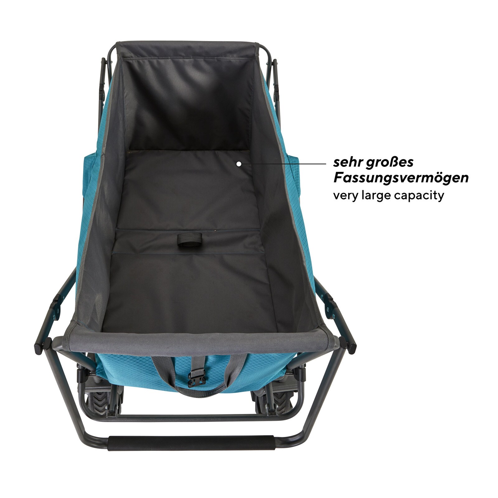 UQUIP Strand Bollerwagen Buddy Handwagen Transport Karre Garten Wagen Faltbar Farbe: Blue/grey