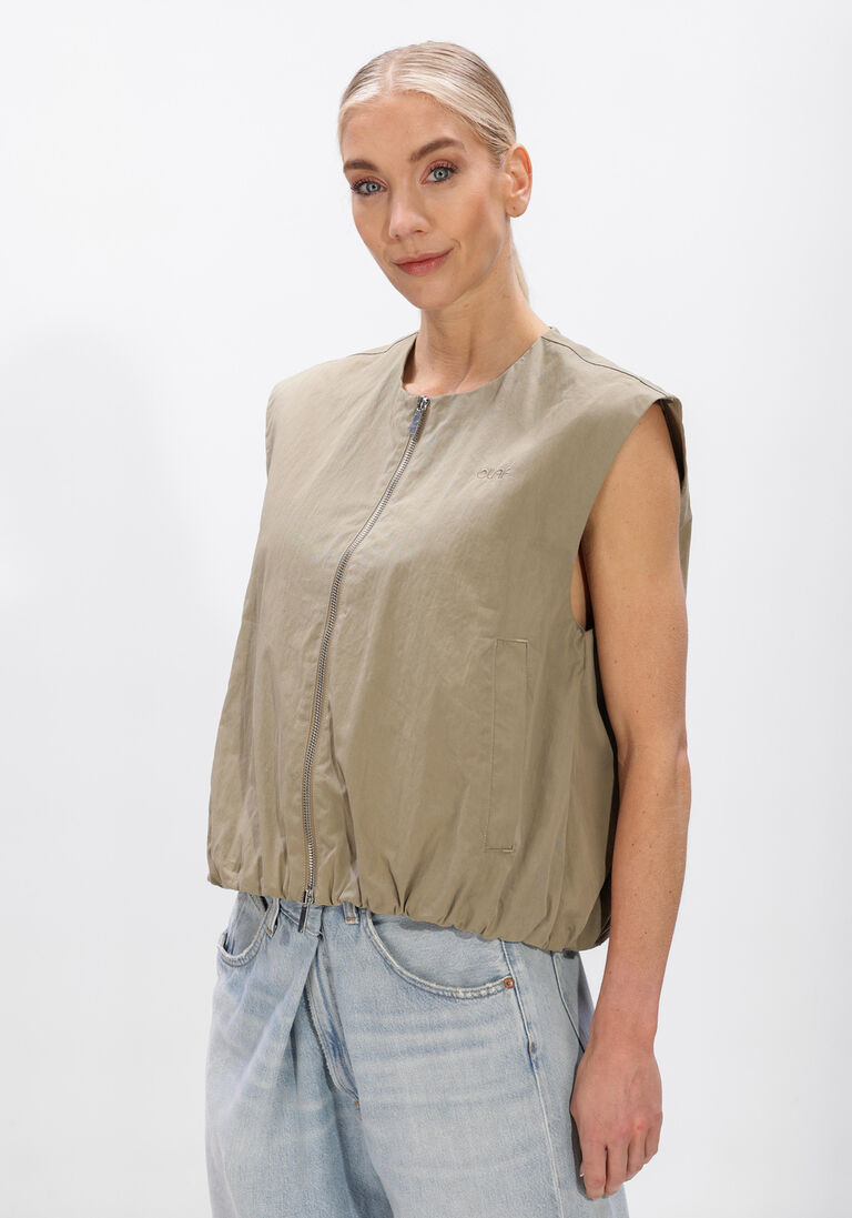 khaki olaf hussein bodywarmer zip up gilet