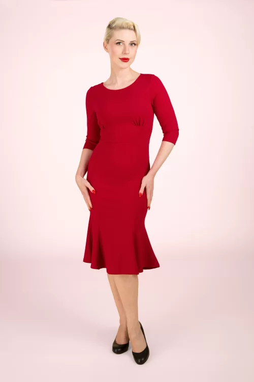 Vintage Chic for Topvintage Laurie pencil jurk in rood