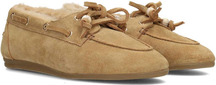 Haboob Vita gevoerde suède bootschoenen camel