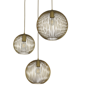 Hanglamp Nikki 3-lichts messing Ø60cm