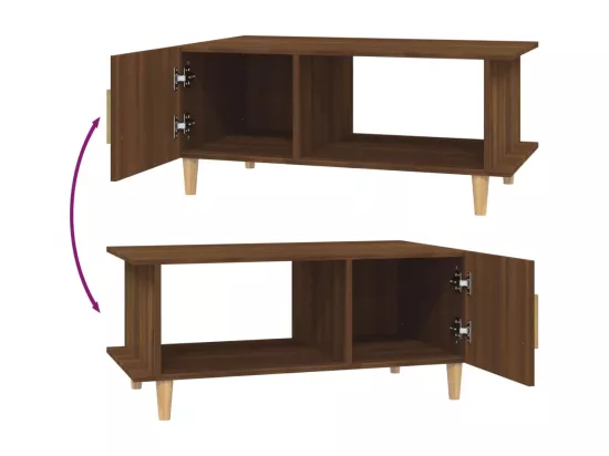 Table basse chêne marron 90x50x40 cm bois d'ingénierie