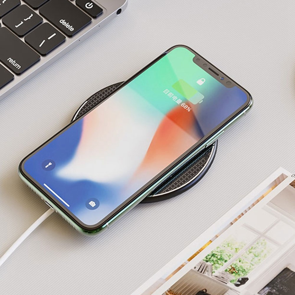 (1m) 15W USB C auf MagSafe Ladegerät Magnetischer Qi Wireless Charger Ladepad - Schwarz