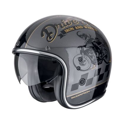 Casque Scorpion Exo BELFAST EVO - DRIVE FAST - Gris / Noir
