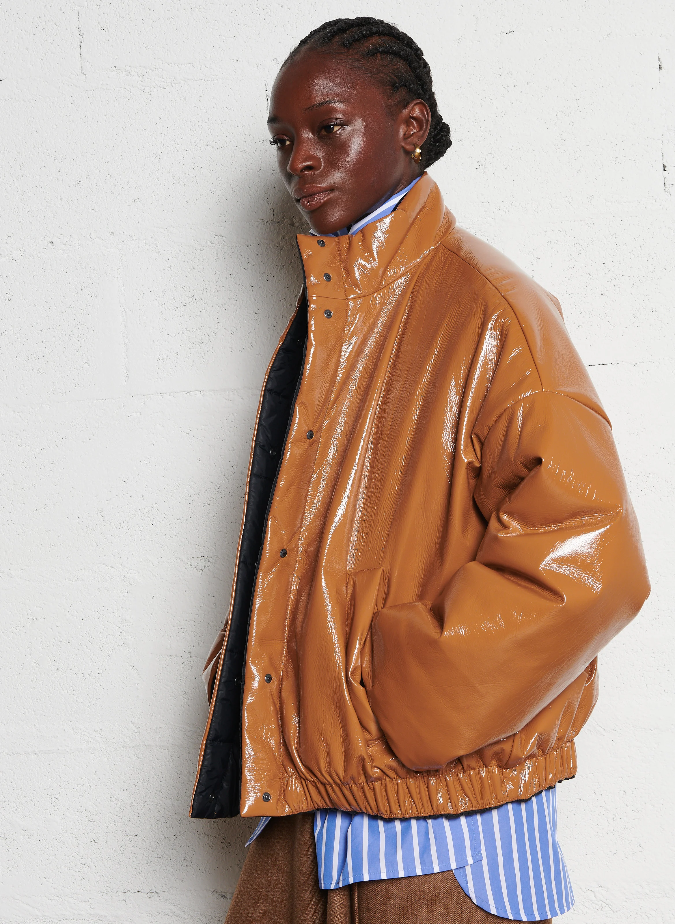 JAKARTA - Veste bomber col montant | Marron