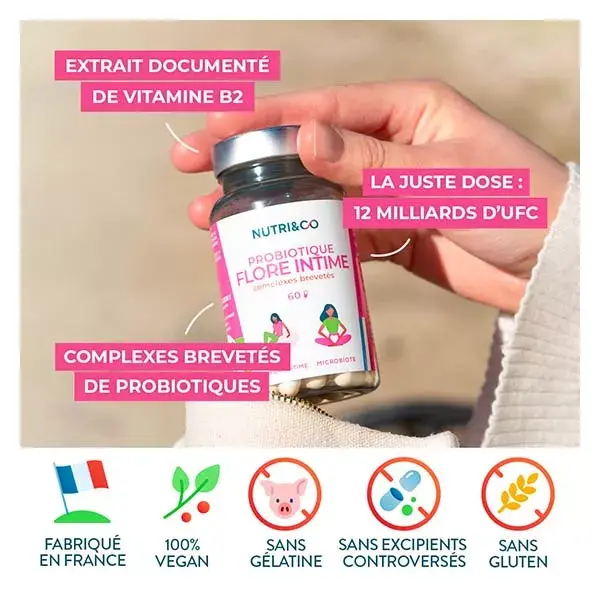 Nutri&Co Probiótico Flora Íntima Conforto e Saúde Vaginal 60 cápsulas