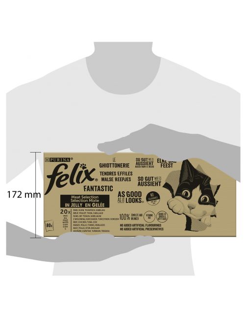 Felix Multibox Elke Dag Feest Mix Selectie In Gelei - Kattenvoer - Rund Kip Tonijn 80x85 g