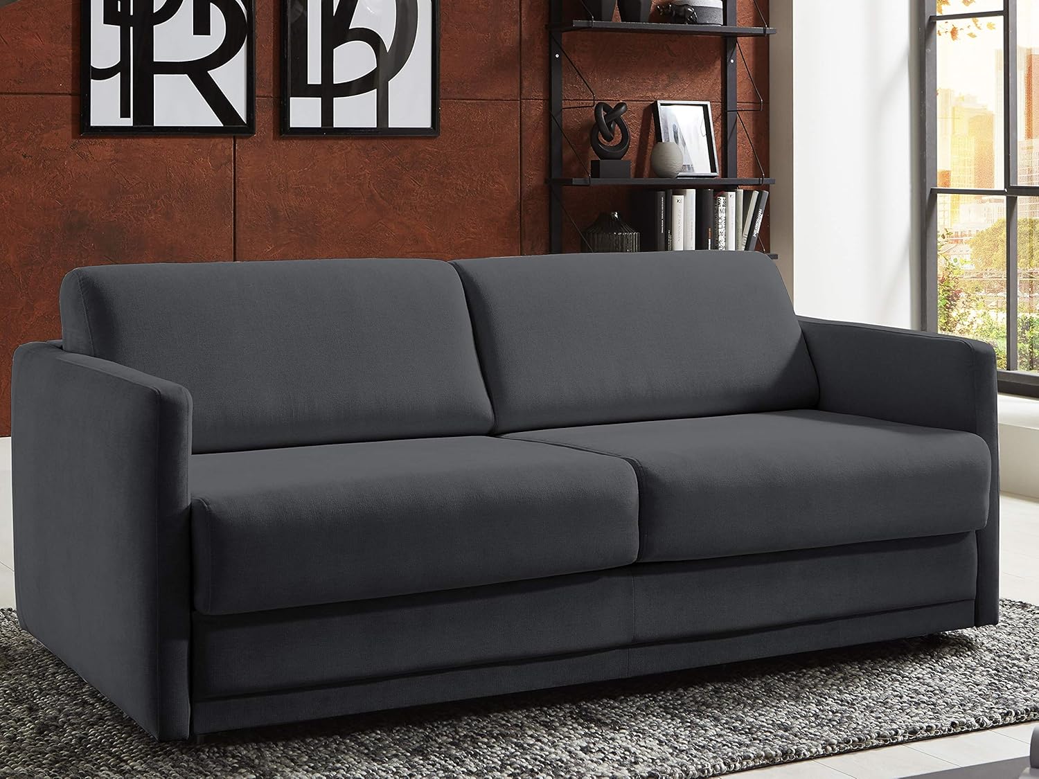 Atlantic Home Collection Schlafsofa LIMONE, hochwertig gepolstert, anthrazit