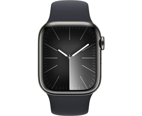 Apple Watch Series 9 GPS   Cellular 41mm Graphite Stainless Steel Case with Midnight Sport Band - M/L