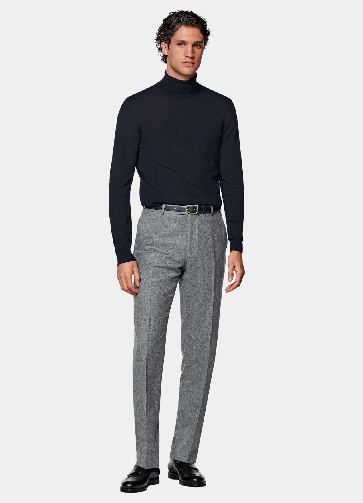 Col roulé Merino bleu marine