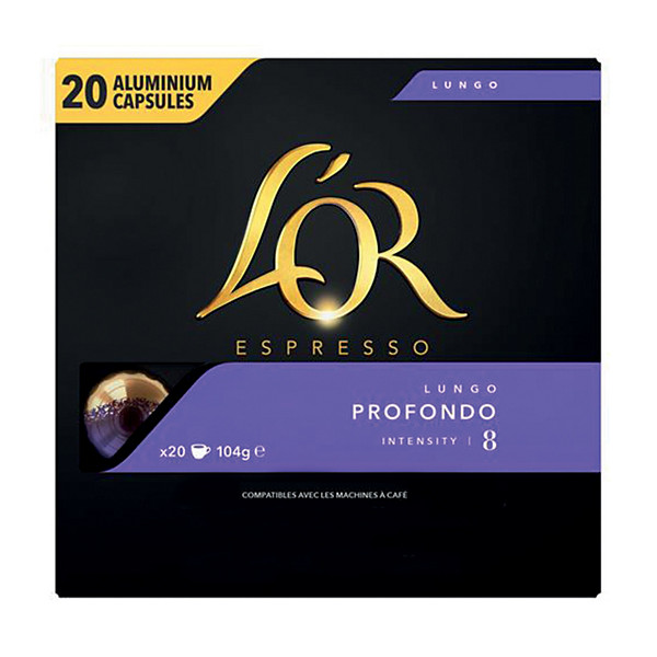 Café L'Or EspressO Lungo Profondo, boîte de 20 capsules