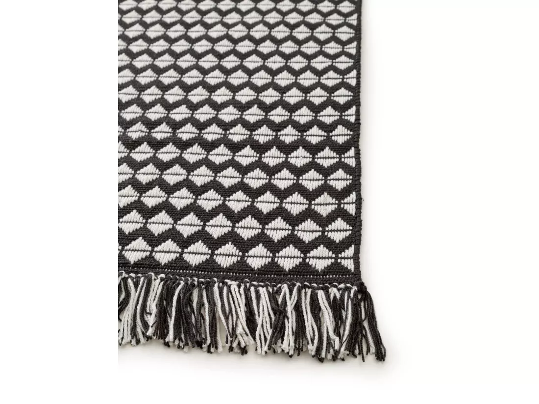 Tapis fabriqué à partir de matériaux recyclés Morty Noir & Blanc 200x300 cm